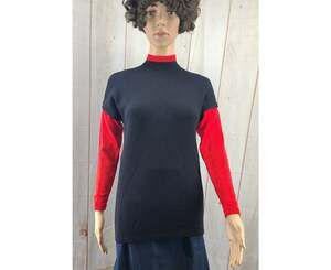 VTG 1984 Marie St. John Women PS Black & Red Long Sleeve Pullover Sweater